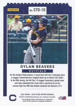2022 Panini Elite Extra Edition - College Tickets Optic #CTO-10 Dylan Beavers Back