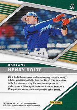 2022 Panini Elite Extra Edition - Status Red #56 Henry Bolte Back