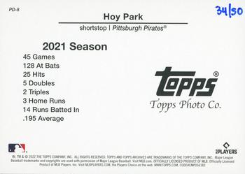 2022 Topps Archives Snapshots - Picture Day Fuchsia #PD-8 Hoy Park Back