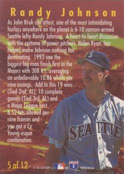 1994 Fleer - Smoke 'N Heat #5 Randy Johnson Back