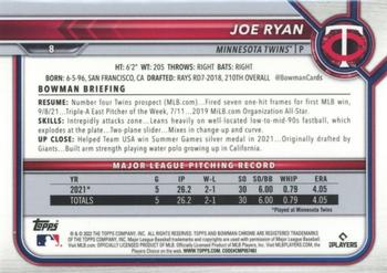 2022 Bowman Chrome Sapphire Edition - Red #8 Joe Ryan Back