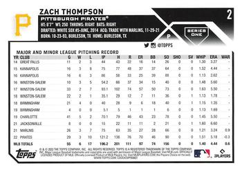 2023 Topps 1st Edition #2 Zach Thompson Back