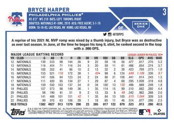 2023 Topps 1st Edition #3 Bryce Harper Back