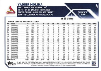 2023 Topps 1st Edition #4 Yadier Molina Back