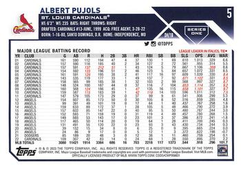 2023 Topps 1st Edition #5 Albert Pujols Back