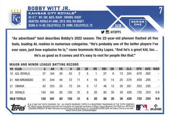 2023 Topps 1st Edition #7 Bobby Witt Jr. Back