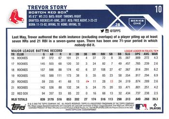 2023 Topps 1st Edition #10 Trevor Story Back