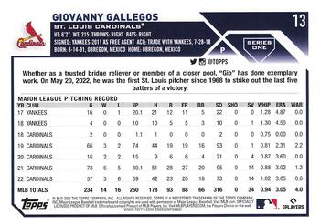 2023 Topps 1st Edition #13 Giovanny Gallegos Back