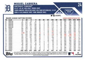 2023 Topps 1st Edition #24 Miguel Cabrera Back