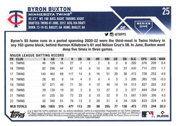 2023 Topps 1st Edition #25 Byron Buxton Back
