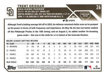 2023 Topps 1st Edition #26 Trent Grisham Back