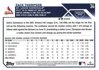 2023 Topps 1st Edition #34 Zack Thompson Back