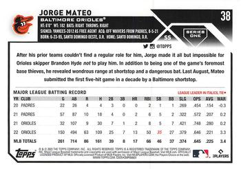 2023 Topps 1st Edition #38 Jorge Mateo Back