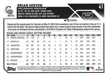 2023 Topps 1st Edition #41 Brian Serven Back