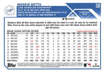 2023 Topps 1st Edition #50 Mookie Betts Back