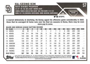 2023 Topps 1st Edition #57 Ha-Seong Kim Back