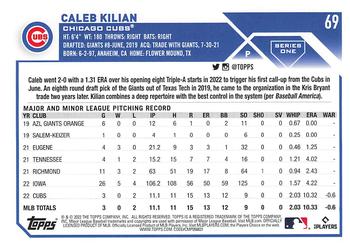 2023 Topps 1st Edition #69 Caleb Kilian Back