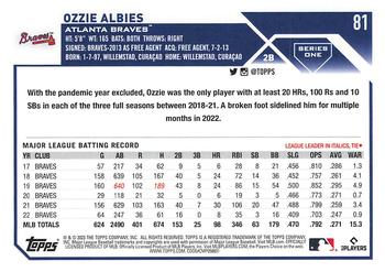 2023 Topps 1st Edition #81 Ozzie Albies Back