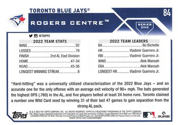 2023 Topps 1st Edition #84 Toronto Blue Jays Back