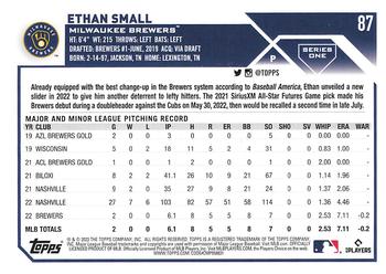 2023 Topps 1st Edition #87 Ethan Small Back