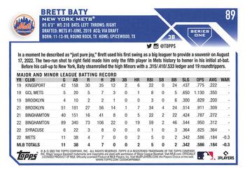 2023 Topps 1st Edition #89 Brett Baty Back
