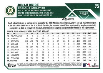 2023 Topps 1st Edition #95 Jonah Bride Back
