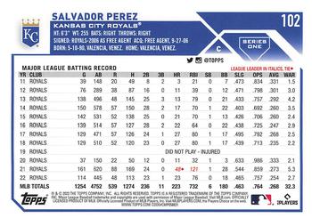 2023 Topps 1st Edition #102 Salvador Perez Back
