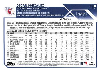 2023 Topps 1st Edition #119 Oscar Gonzalez Back