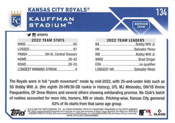 2023 Topps 1st Edition #134 Kansas City Royals Back