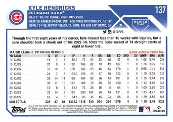 2023 Topps 1st Edition #137 Kyle Hendricks Back
