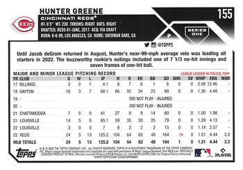 2023 Topps 1st Edition #155 Hunter Greene Back