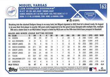 2023 Topps 1st Edition #163 Miguel Vargas Back