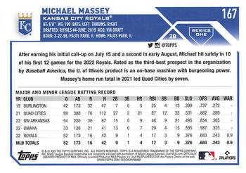 2023 Topps 1st Edition #167 Michael Massey Back