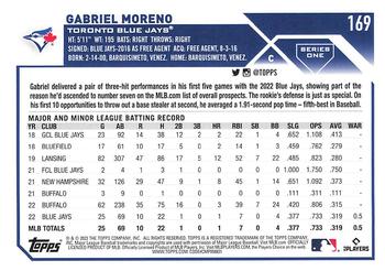 2023 Topps 1st Edition #169 Gabriel Moreno Back