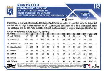 2023 Topps 1st Edition #182 Nick Pratto Back