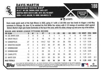2023 Topps 1st Edition #188 Davis Martin Back