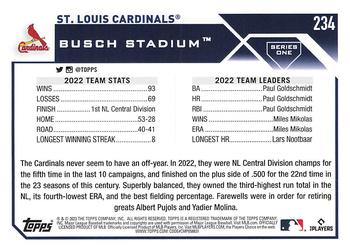 2023 Topps 1st Edition #234 St. Louis Cardinals Back