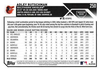 2023 Topps 1st Edition #250 Adley Rutschman Back