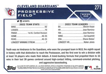 2023 Topps 1st Edition #271 Cleveland Guardians Back