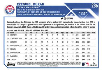 2023 Topps 1st Edition #286 Ezequiel Duran Back