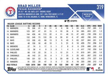 2023 Topps 1st Edition #319 Brad Miller Back