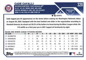 2023 Topps 1st Edition #320 Cade Cavalli Back