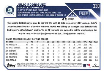 2023 Topps 1st Edition #330 Julio Rodríguez Back