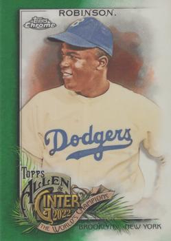 2022 Topps Allen & Ginter Chrome - Green Refractor #108 Jackie Robinson Front