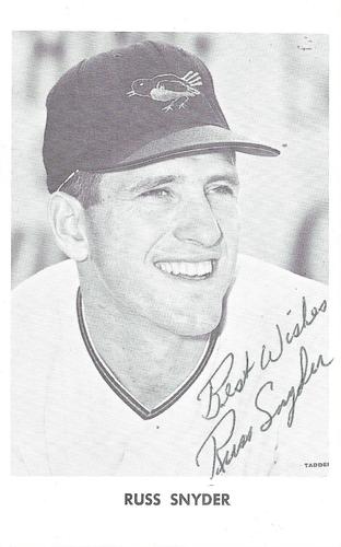 1966 Baltimore Orioles Photocards #NNO Russ Snyder Front