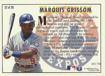 1994 Fleer - Team Leaders #22 Marquis Grissom Back