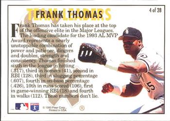 1994 Fleer - Team Leaders #4 Frank Thomas Back