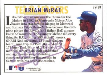1994 Fleer - Team Leaders #7 Brian McRae Back