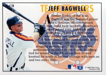 1994 Fleer - Team Leaders #20 Jeff Bagwell Back