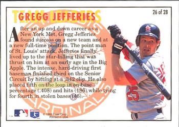 1994 Fleer - Team Leaders #26 Gregg Jefferies Back